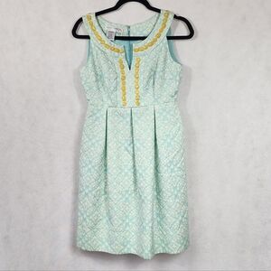 Maggie London Jacquard Beaded Print Dress